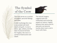 The Crow By Ted Hughes. The farms are oozing craters in Sheer sides under the sodden moors: When it is not wind it is rain... 