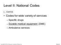 Slide 1 Copyright © 2014 by Saunders, an imprint of Elsevier Inc. CHAPTER 13 INTRODUCTION TO THE CPT AND LEVEL II NATIONAL CODES... 