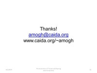 An Agent-based Model of Interdomain Interconnection in the Internet Amogh Dhamdhere (CAIDA/UCSD) With Constantine Dovrolis... 