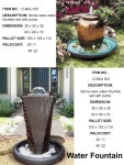 : O-BAU 001 DESCRIPTION: Stone ware water fountain set with pump. DIMENSION: 30 x 30 x x 43 x 10 PALLET SIZE: 103 x 103 x 110... 