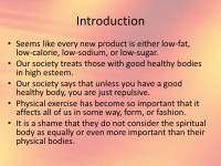 Spiritual Aerobics And Exercise We know the value of physical exercise. But do we know the value of spiritual exercise? -  ppt... 