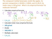 of a compound gives the relative amount of each element present. % = mass element x 100 mass compound The sum. -  ppt download