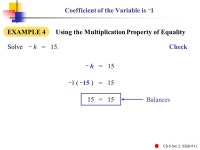 Ch 6 Sec 2: Slide #1 Columbus State Community College Chapter 6 Section 2 The Multiplication Property of Equality. -  ppt download