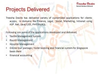 Company Profile. Treesha Desire is one of the offshore service providers in India, offering a range of web designing and... 