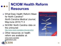11 Using the Affordable Care Act to Improve Population Health Healthy Carolinians Presentation by: Pam Silberman, JD, DrPH North... 