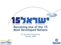 Becoming one of the 15 Most Developed Nations 8 th Herzliya Conference January ppt download