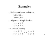 1 Code Generation The target machine Instruction selection and register allocation Basic blocks and flow graphs A simple code... 