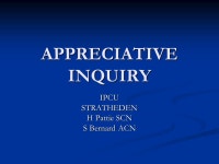 APPRECIATIVE INQUIRY IPCUSTRATHEDEN H Pattie SCN S Bernard ACN. -  ppt download