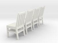 1/35 Scale 4 Wood Chairs (V5M44CBNC) by wachapman 1/35 Scale 4 Wood Chairs by wachapman on Shapeways