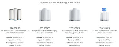 Netgear Orbi 370 Series Dual-Band WiFi 7 Mesh System, 3-Pack Including 1 Orbi Router RBE371 + 2 Orbi Satellites, RBE372-100NAS... 