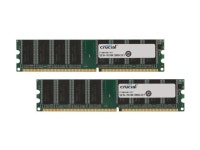 Crucial 2GB (2 x 1GB) 184-Pin DDR SDRAM DDR 400 (PC 3200) Dual... 184-Pin DDR SDRAM DDR 400 (PC 3200) Dual Channel Kit... 