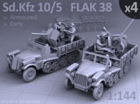 Sd.Kfz 10/5  FLAK 38  (4 pack) (MZMVPJKZ6) by Steven3D Sd.Kfz 10/5  FLAK 38  (4 pack) by Steven3D on Shapeways