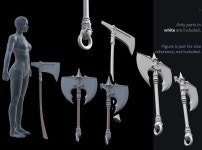 ACC-11-Axes 7inch MOTU v2.3 (K4NE948NA) by Strangefate ACC-11-Axes 7inch MOTU v2.3 by Strangefate on Shapeways