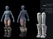 FB01-Legs-14 7inch (M949MK48K) by Strangefate FB01-Legs-14 7inch by Strangefate on Shapeways
