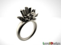 Crystal Ring (BJE9JHW6R) by LuraSDesign Crystal Ring by LuraSDesign on Shapeways