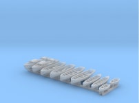 1/500 WW2 RN Boat Set 1 with Mounts (59UEGRB2R) by sozzap23 1/500 WW2 RN Boat Set 1 with Mounts by sozzap23 on Shapeways