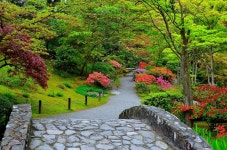 ID:700463 - Wallpaper Abyss  Bridge in Spring Park HD Wallpaper | Background Image | 2048x1356 | ID:700463