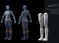 FB01-Legs-13  7inch (WGPZ6B2XV) by Strangefate FB01-Legs-13  7inch by Strangefate on Shapeways