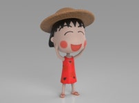Maruko Chan Summer Dress (G5936MHCX) by KODAR Maruko Chan Summer Dress by KODAR on Shapeways