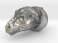 Trex Head2 Cufflink (L5GD2MMSP) by kongtrex Trex Head2 Cufflink by kongtrex on Shapeways