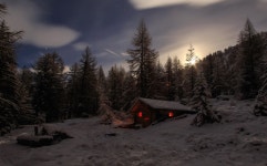 Cabin on Winter Night Computer Wallpapers, Desktop Backgrounds | 3602x2240 | ID:780166