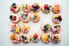 Doughnuts with Cream and Assorted Fruit Toppings 5k Retina Ultra HD Wallpaper | Background Image | 5760x3840 | ID:905722... 
