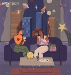 People dancing and having fun in nightclub. Men and women moving to beat of music at party (1473810169) - 게티이미지뱅크