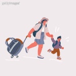 Vector illustration of Traveling tourists. Business trip concept. (1555162067) - 게티이미지뱅크