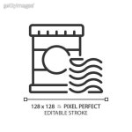Seafood pixel perfect linear icon (1485973566) - 게티이미지뱅크