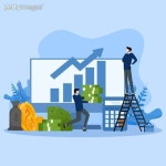 retail investment concept,small business retail store trade growth and change currency with goods,business development marketing... 
