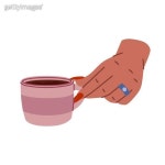 Garden gloves isolated icon. Yellow cleaning or medical glove. Flat vector illustration. (1303621438) 일러스트, 무료 일러스트... 