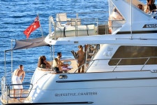 Addison Rae Sunbathes in Bikini on Yacht in Sydney