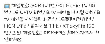 주식회사티비에스통영방송 | 더쿠 - 채널S방송 채널안내