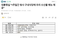 더쿠 - 대통령실 1주일간 청사 구내식당에 우리 수산물 메뉴 제공