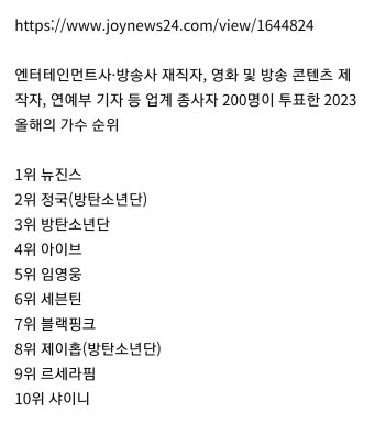 더쿠 - 12년만에 걸그룹이 '올해의 가수상'을 수상한 뉴진스 올해 미쳤던 성적..... jpg