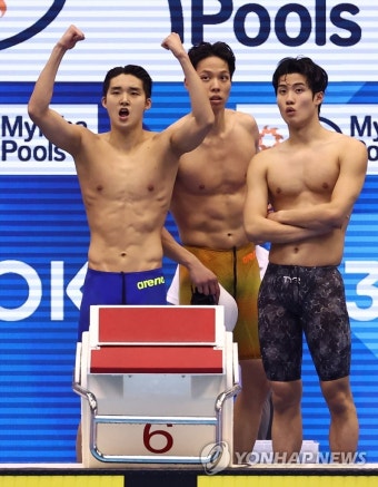 더쿠 - [세계수영선수권대회] 황선우·김우민·이호준·양재훈, 계영 800m 한국新 세우고 결선 진출