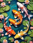 Vibrant Koi Fish in a Serene Pond Setting | Deep Dream Generator Tranquil Pond with Vibrant Koi and Lilies | Deep Dream Generator