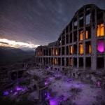 Ruined Building Under Twilight Sky with Vivid Illumination | Deep Dream Generator Forgotten Alien Xenobiology Lab | Deep Dream...