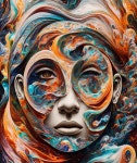 Surreal Portrait of a Woman with Vibrant Patterns | Deep Dream Generator Vivid Essence: A Fluid Portrait of Emotion | Deep Dream... 