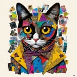 Stylized Cat with Geometric Pattern and Vivid Colors | Deep Dream Generator Modern Cat 1 | Deep Dream Generator
