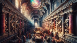 Lavish Grand Church Interior with Colorful Fresco | Deep Dream Generator Ethereal | Deep Dream Generator