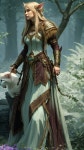 Elf in Intricate Gown in Mystical Forest Setting | Deep Dream Generator Air Ashari named Sophira and her pet cat | Deep Dream... 
