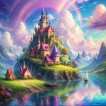 Dreamy Landscape with Castle, Lake, and Rainbow | Deep Dream Generator Dreamy Landscape with Castle, Lake, and Rainbow