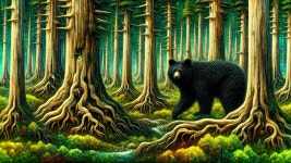 Majestic Black Bear in Lush Forest Setting | Deep Dream Generator A Black Bears Journey Through a Lush Forest | Deep Dream Generator