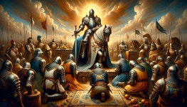 by Kneeling Soldiers and Banners | Deep Dream Generator Behold the King, The King of Kings, On your knees dog! | Deep Dream Generator