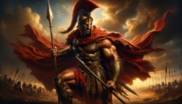 Muscular Spartan Warrior in Bronze Armor and Cape | Deep Dream Generator Sparta | Deep Dream Generator
