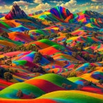Surreal Rainbow Hills Beneath Dramatic Sky | Deep Dream Generator