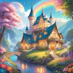 Whimsical Castle Surrounded by Flowers and Rainbow | Deep Dream Generator Whimsical Castle Surrounded by Flowers and Rainbow