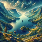 Sunlit Fjord: Tranquil Waterscape | Deep Dream Generator