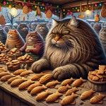 Fluffy Cat at Festive Market Stall with Gingerbread Cookies | Deep Dream Generator Charming Cat Bakery at the Holiday Market... 
